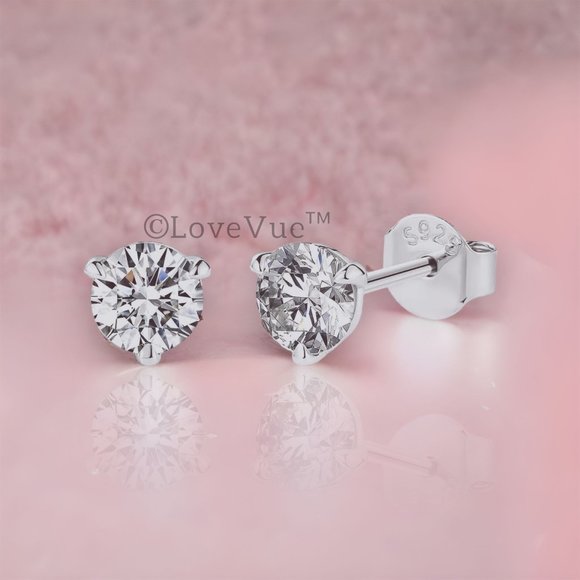 Certified 1ct. t.w. Diamond Three-prong Brilliant Cut Stud Earrings - Picture 1 of 15